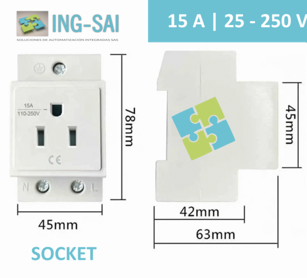enchufe modular riel DIN industrial