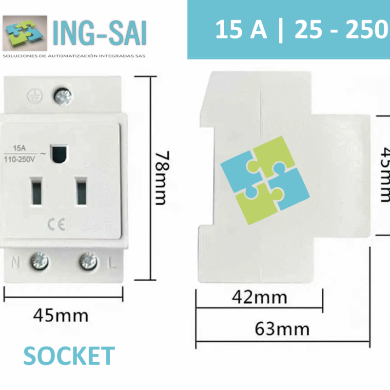 enchufe modular riel DIN industrial